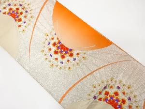 アンティーク　抽象蝶に華紋織り出し全通袋帯（材料）